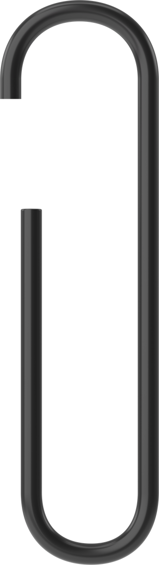 Paper clip. 3D paperclip. 3D illustration.